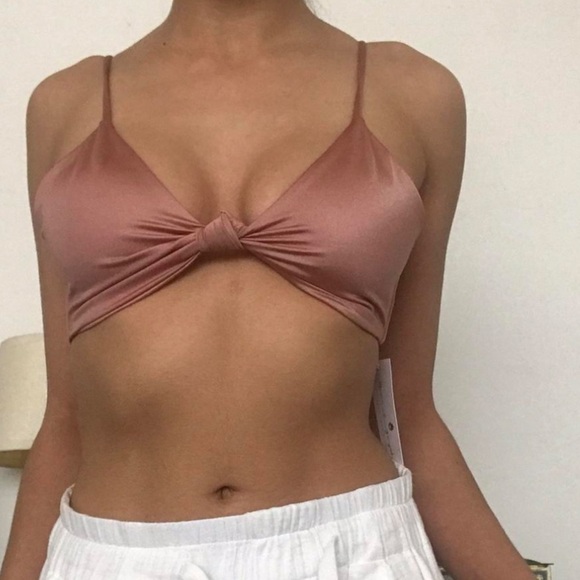 New! SPIRITUAL GANGSTER bikini twist top size large blue green - Picture 4 of 5